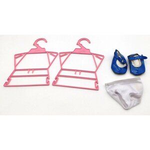 Worlds of Wonder Doll Julie Items Accessories Lot Pink Hangers Blue Shoes Undies